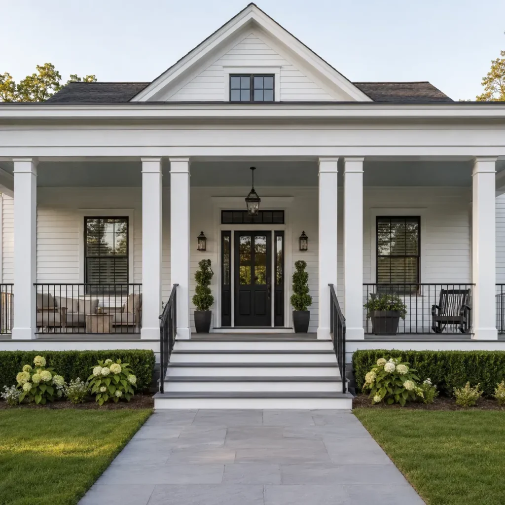 Covered porch addition enhancing a home’s curb appeal