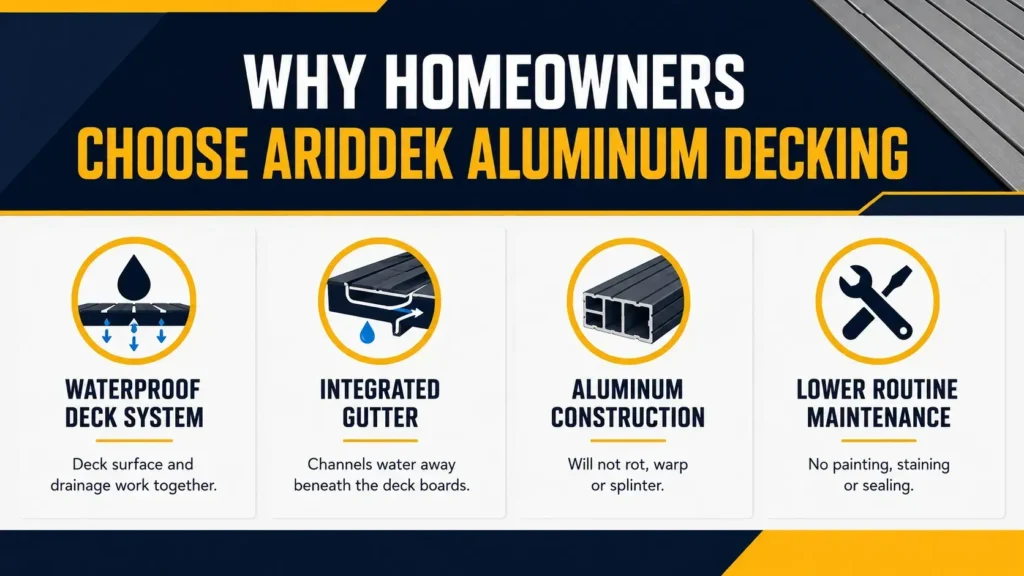 aluminum-deck-railing-indianapolis-1 Why homeowners choose AridDek aluminum decking with waterproof performance, durable construction, low maintenance, and modern outdoor design