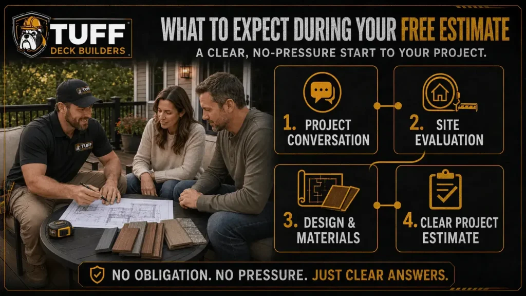 Free Indianapolis deck estimate process from project consultation to a clear written estimate