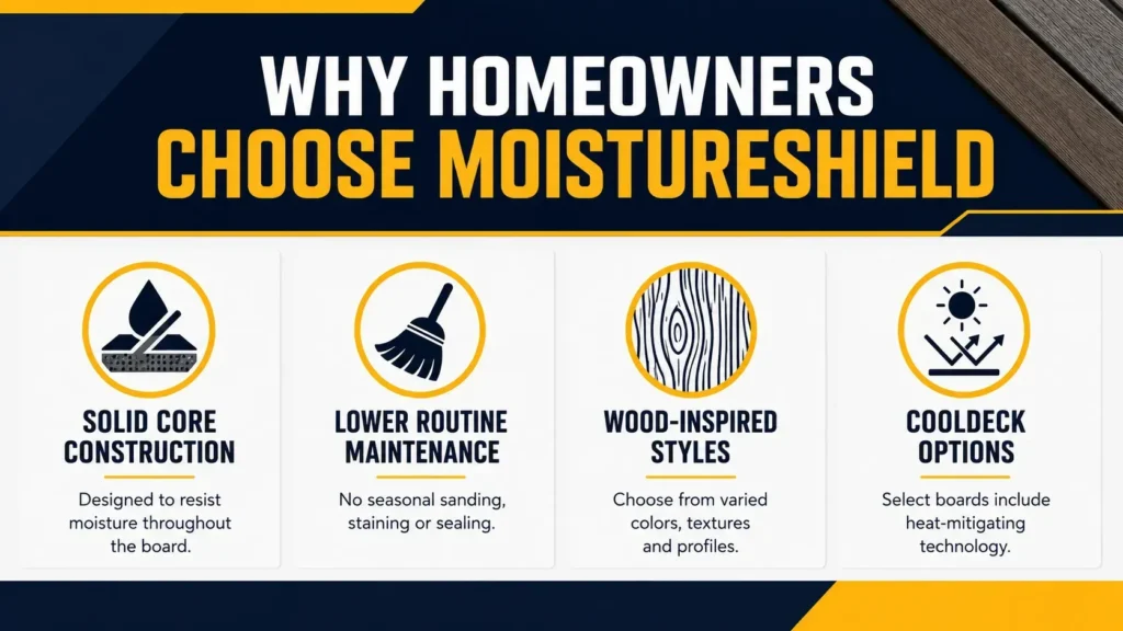 moistureshield-decking-indianapolis-2 Why homeowners choose MoistureShield decking with solid core construction, lower routine maintenance, wood-inspired styles, and CoolDeck options