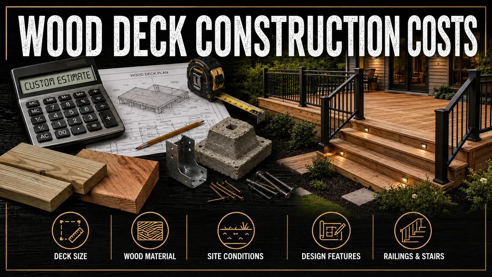 Homeowner reviewing wood deck plans and project costs with a Indianapolis, IN contractor